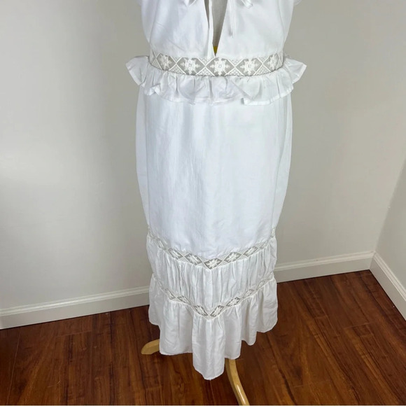 Privacy Please Clemente White Ruffled Midi Dress - Picture 4 of 7